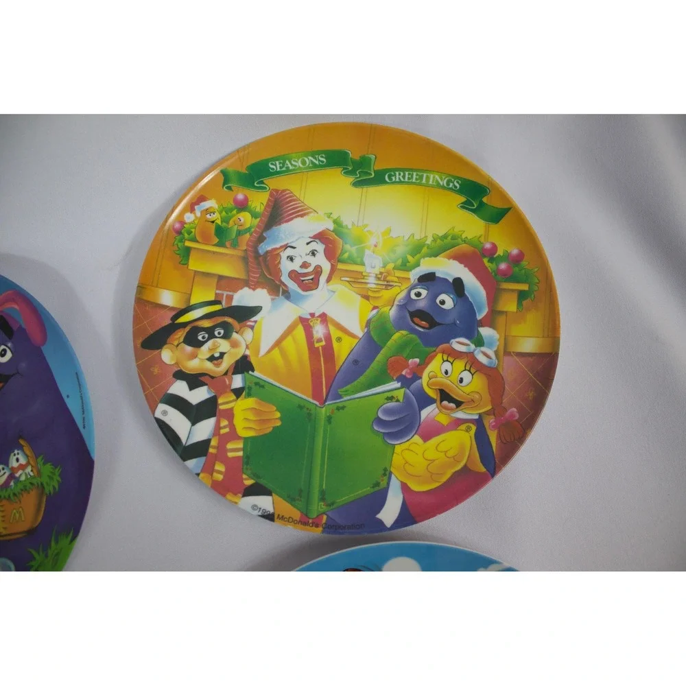 Vintage 90s Y2K McDonald's Melamine Collectible Plates Set of 4 Ronald Grimace